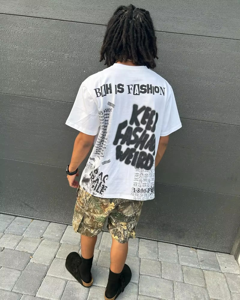 2024 Summer American Retro Street Alphabet Print Oversized T-Shirt Men Y2K Harajuku Fashion Couple Casual Loose Shirt