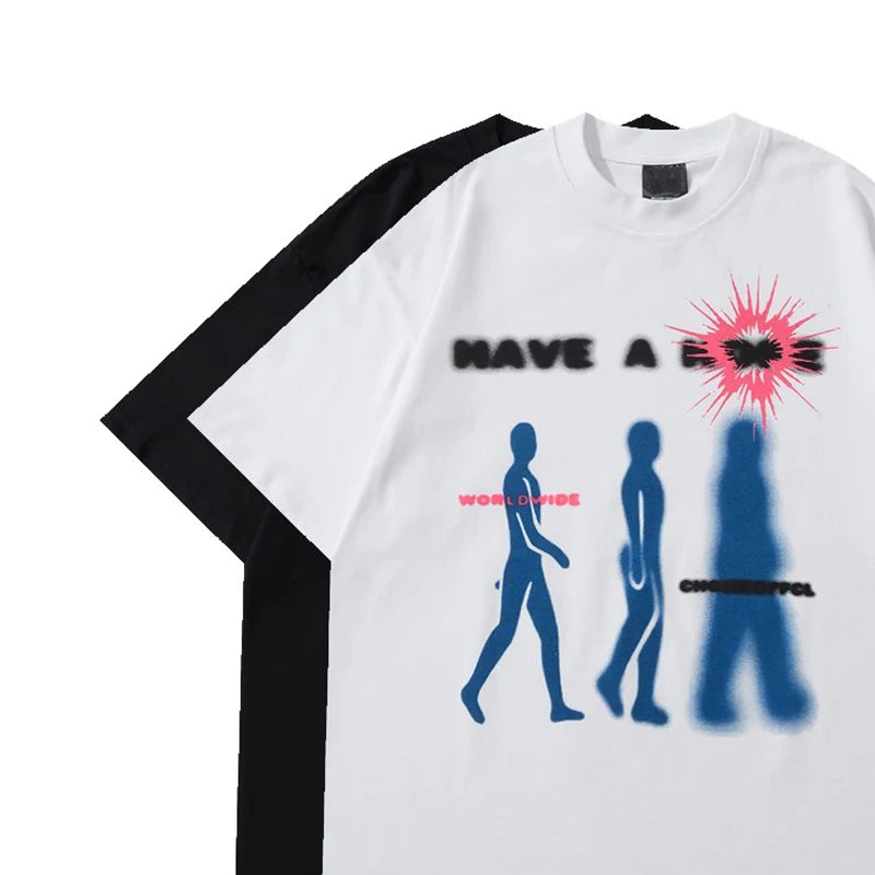 Oversize Y2K Clothes Men Funny Cotton T Shirts Vintage O Neck Harajuku Gothic Fashion Portrait Pattern Short Sleeve Streetwear