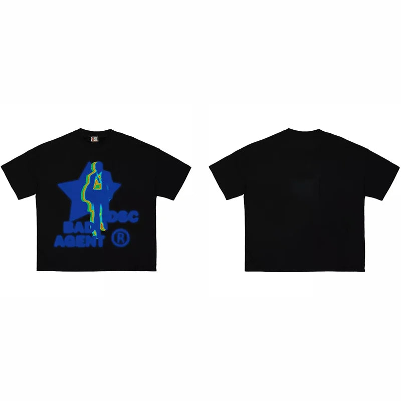 Men Tshirt Cotton Graphic Tees Y2K Tops Streetwear Oversize Grunge Summer Short Sleeve Korean Fashion Hip Hop Aesthetic Clothing