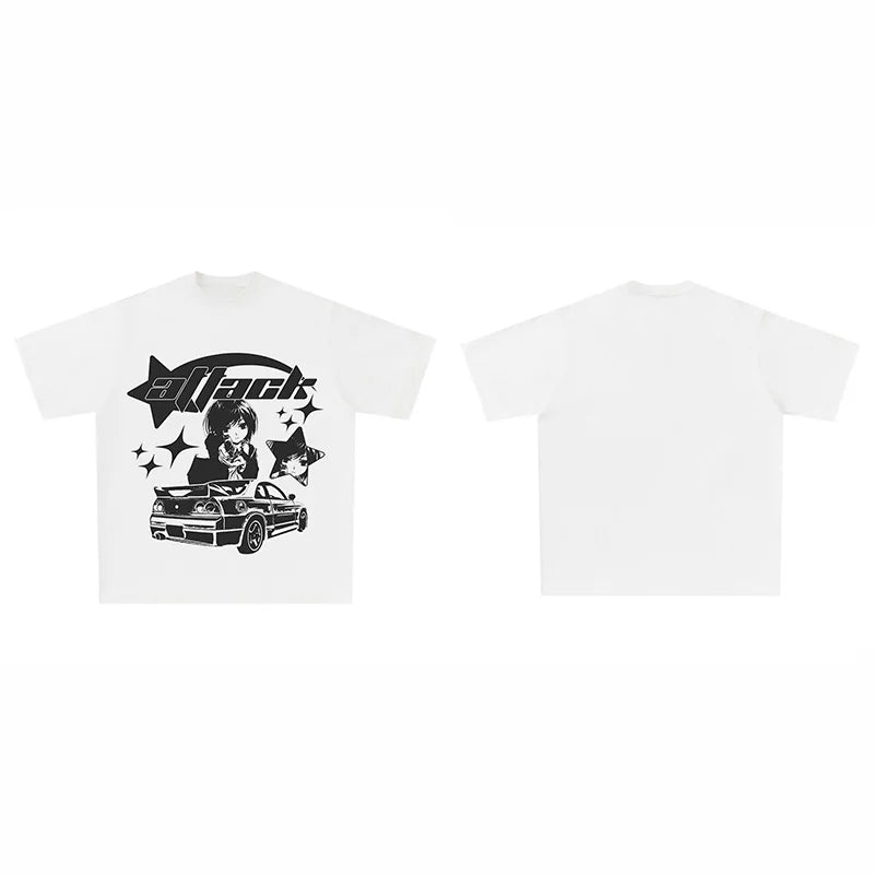 Women Y2K T-Shirt Oversized Cotton Tees Short Sleeve Korean Fashion Harajuku Streetwear Graphic Summer Tops Aesthetic Clothing