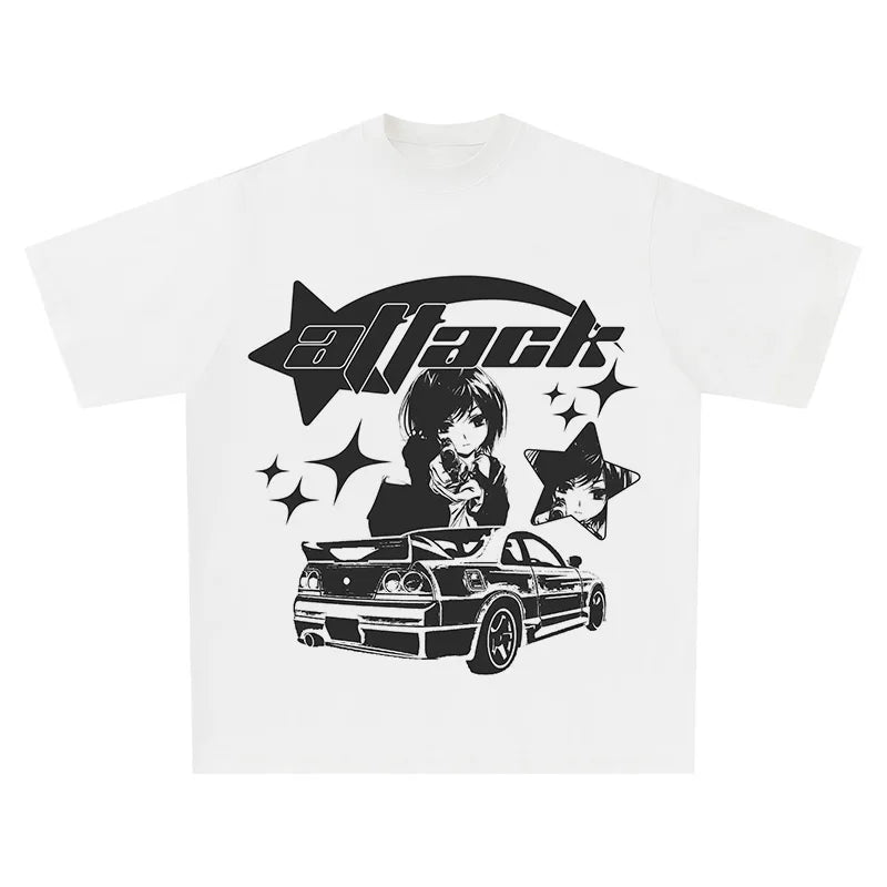 Women Y2K T-Shirt Oversized Cotton Tees Short Sleeve Korean Fashion Harajuku Streetwear Graphic Summer Tops Aesthetic Clothing