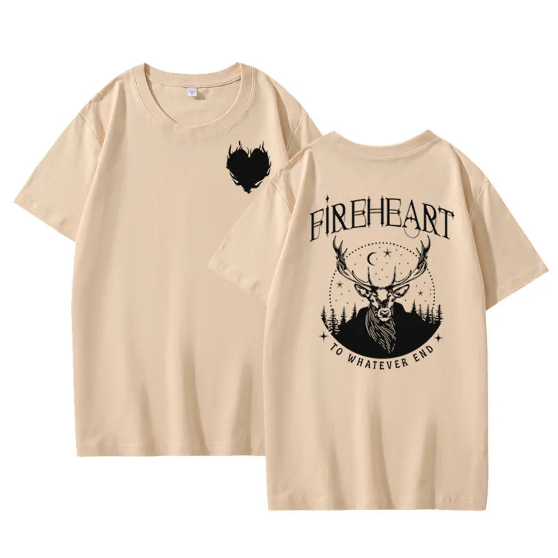 Fireheart to Whatever End T Shirt Women Aelin Galathynius Tee Throne of Glass T-Shirt Acotar Terrasen Sarah J Maas Bookish