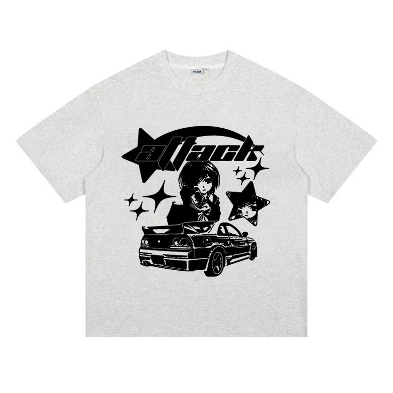Women Y2K T-Shirt Oversized Cotton Tees Short Sleeve Korean Fashion Harajuku Streetwear Graphic Summer Tops Aesthetic Clothing
